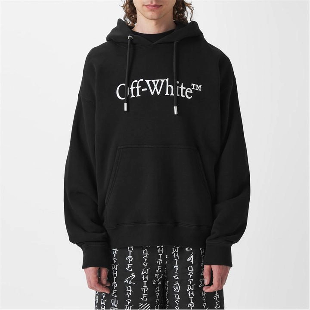 Off White Logo Skate Hoodie - Black